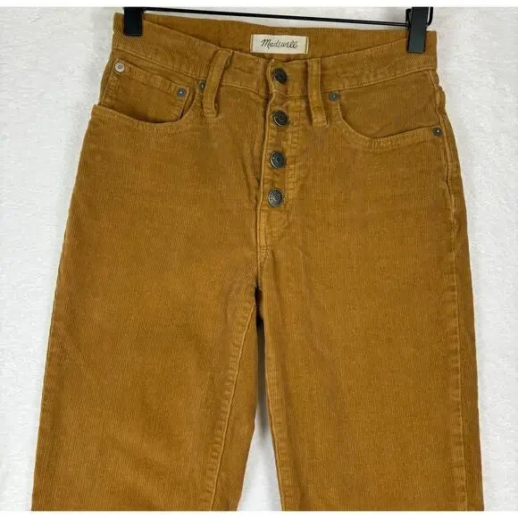 Madewell Cali Demi-Boot Jeans: Corduroy Edition Size 24 in Burnished Cedar - Picture 6 of 14
